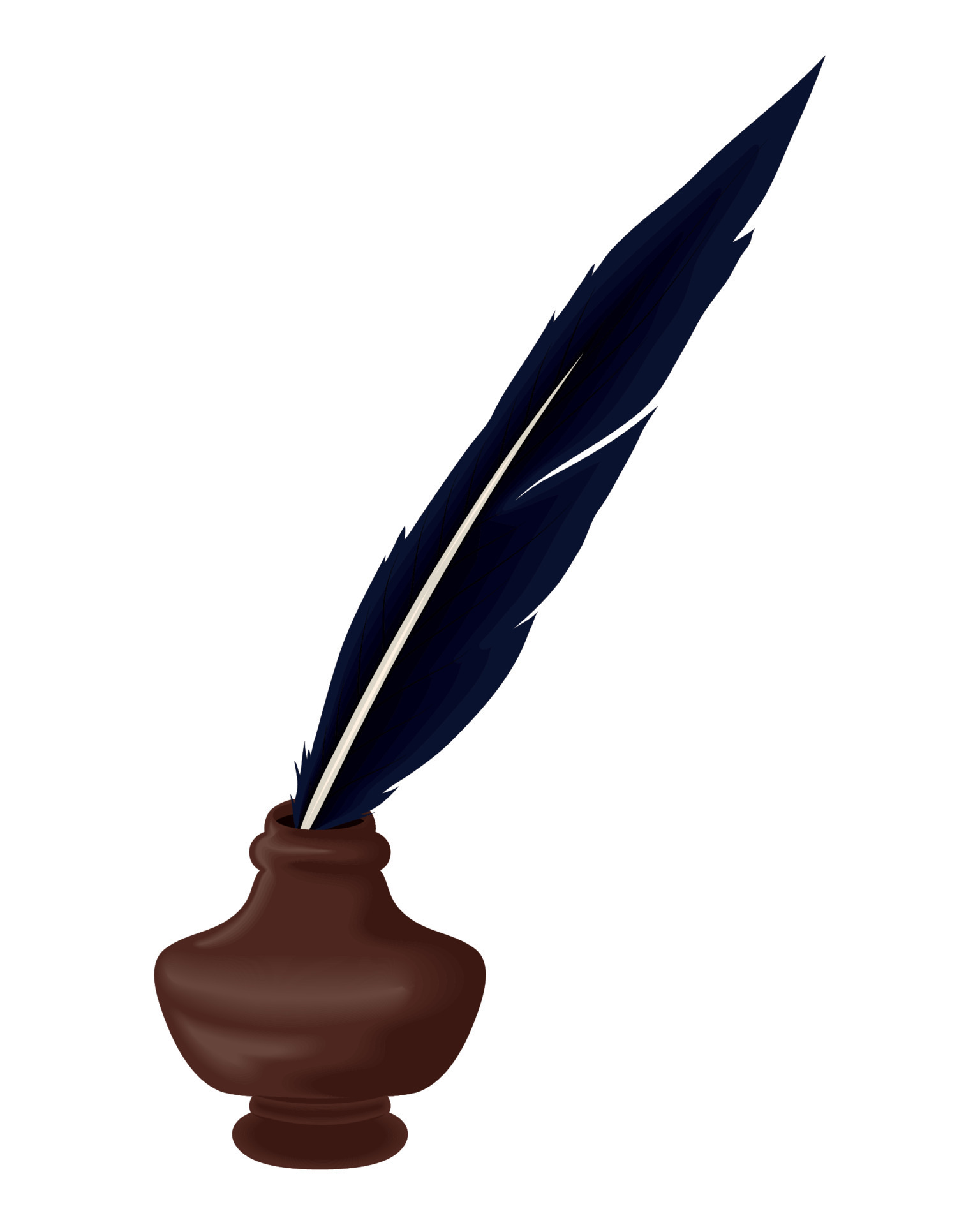 ink bottle and feather 13818814 Vector Art at Vecteezy