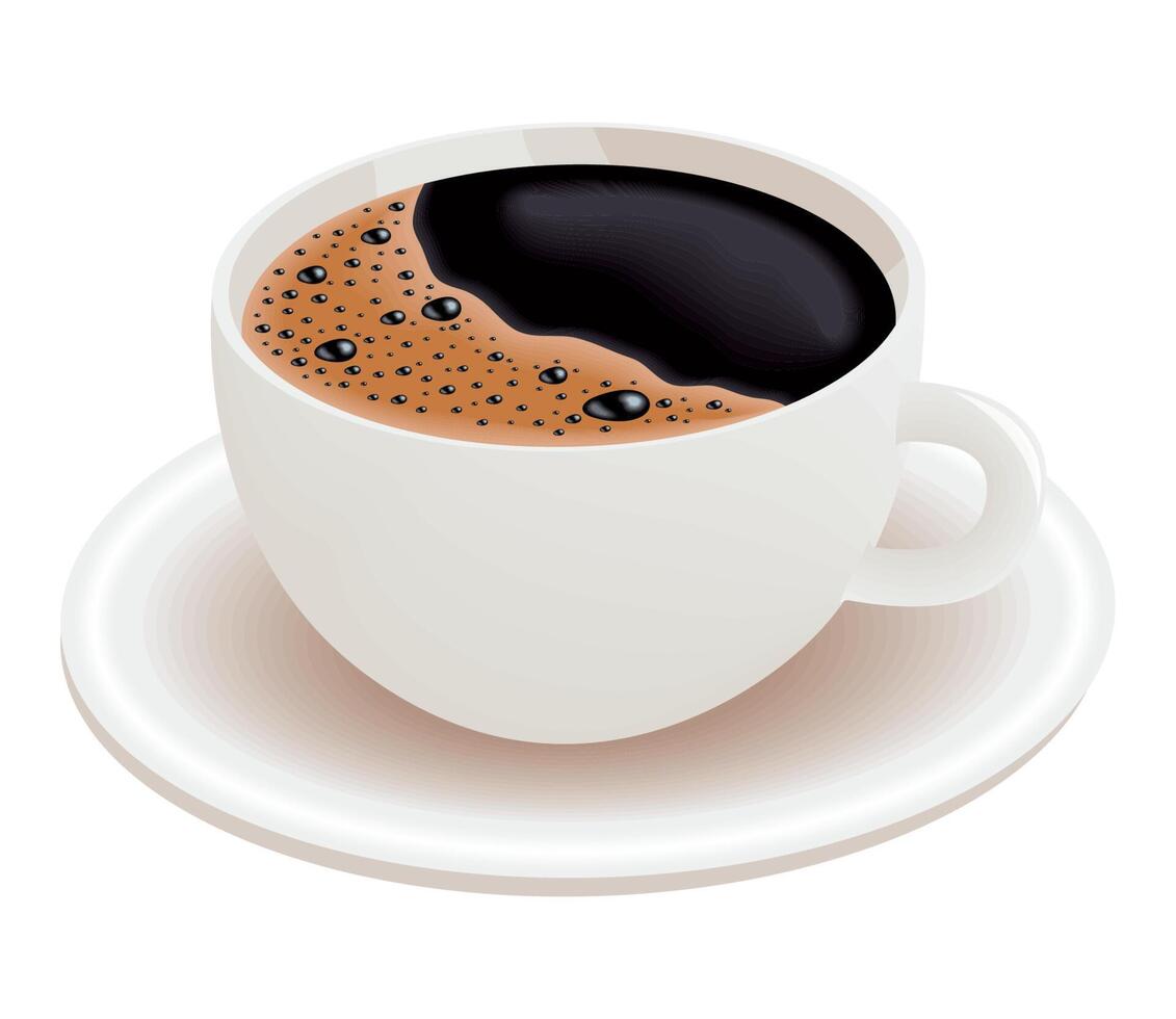 coffee cup drink in dish vector