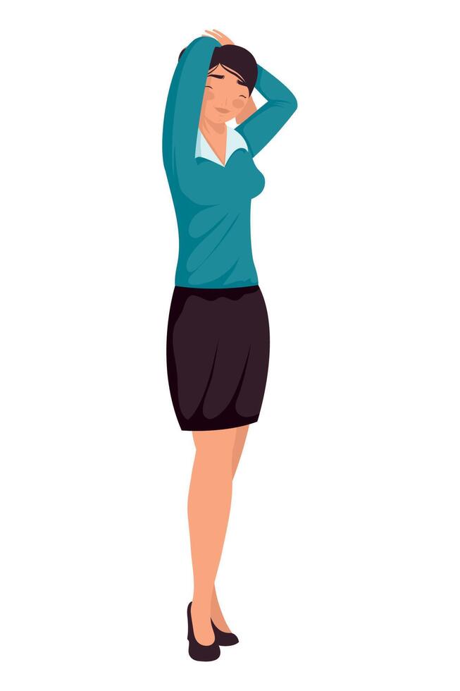 young businesswoman in active break vector