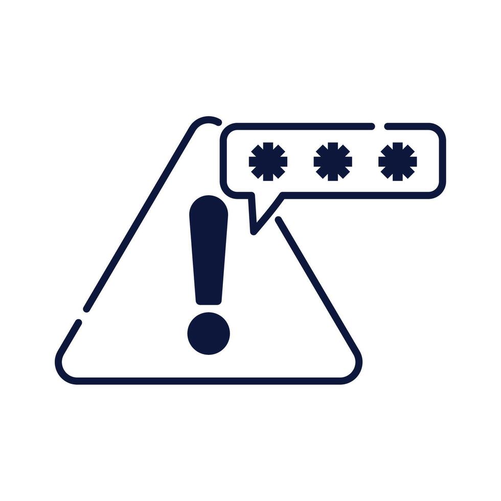 alert symbol and pasword vector