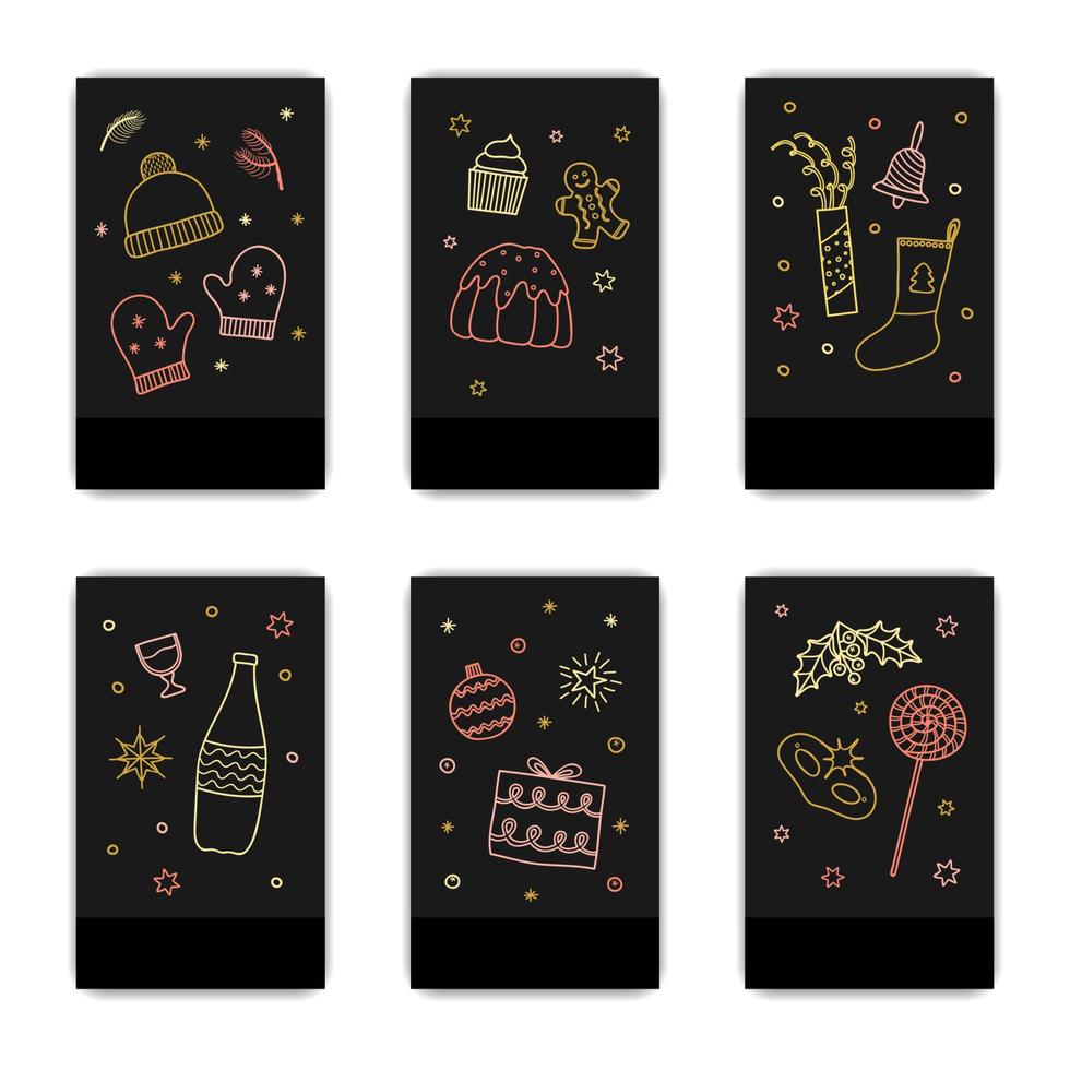 Set of Christmas card templates. vector