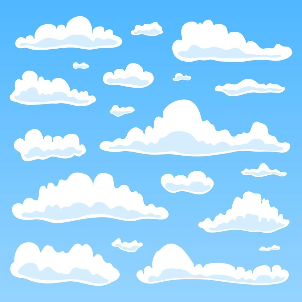 conjunto de nubes. vector