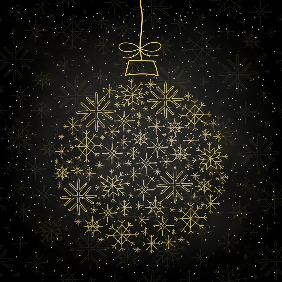 Background with ball made from snowflakes. vector