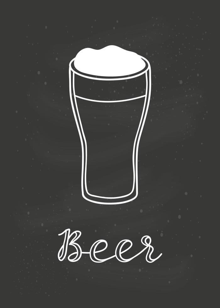 Hand written lettering beer. vector