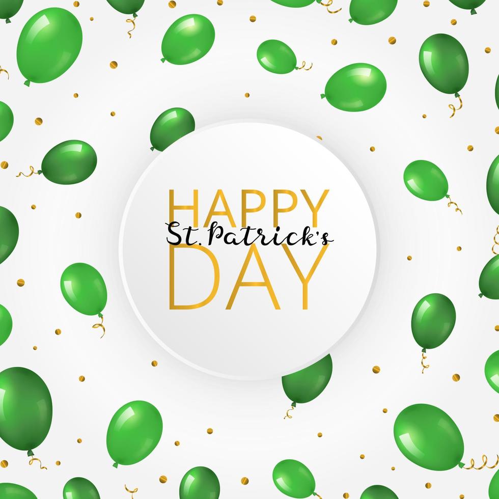 Poster for Saint Patrick s day with helium balloons. vector