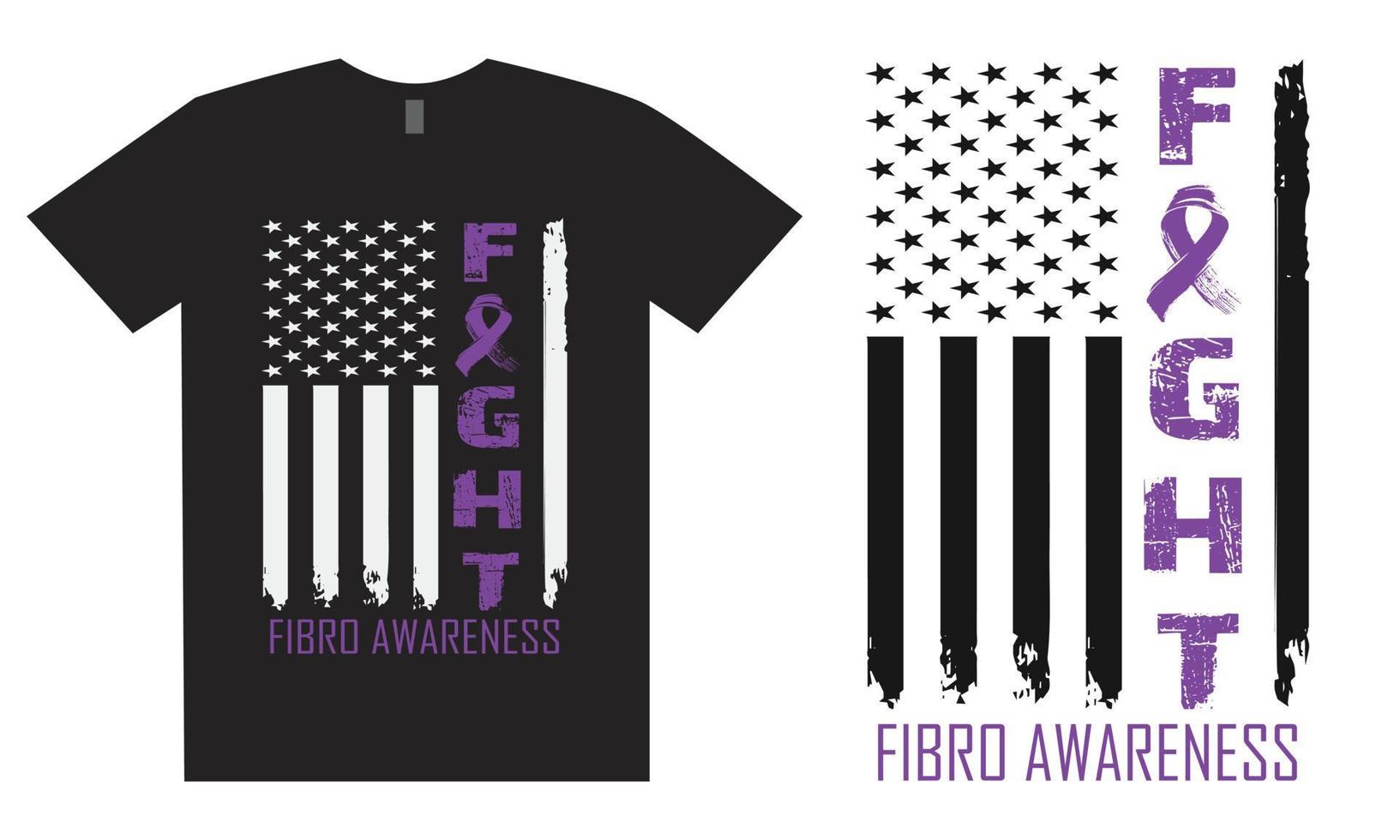 Fight  Fibro Awareness T Shirt Design vector