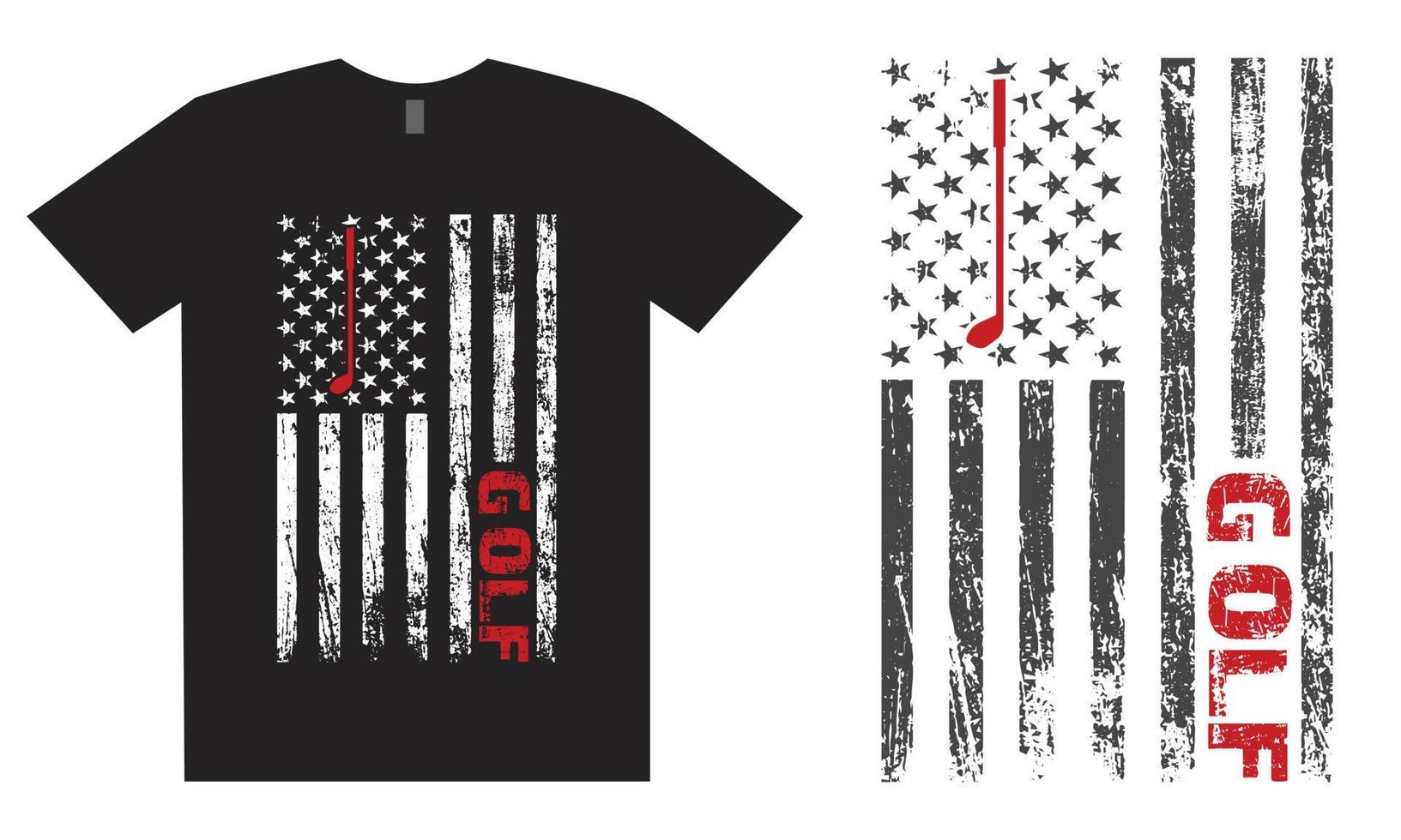 diseño de camiseta de golf de bandera americana vector