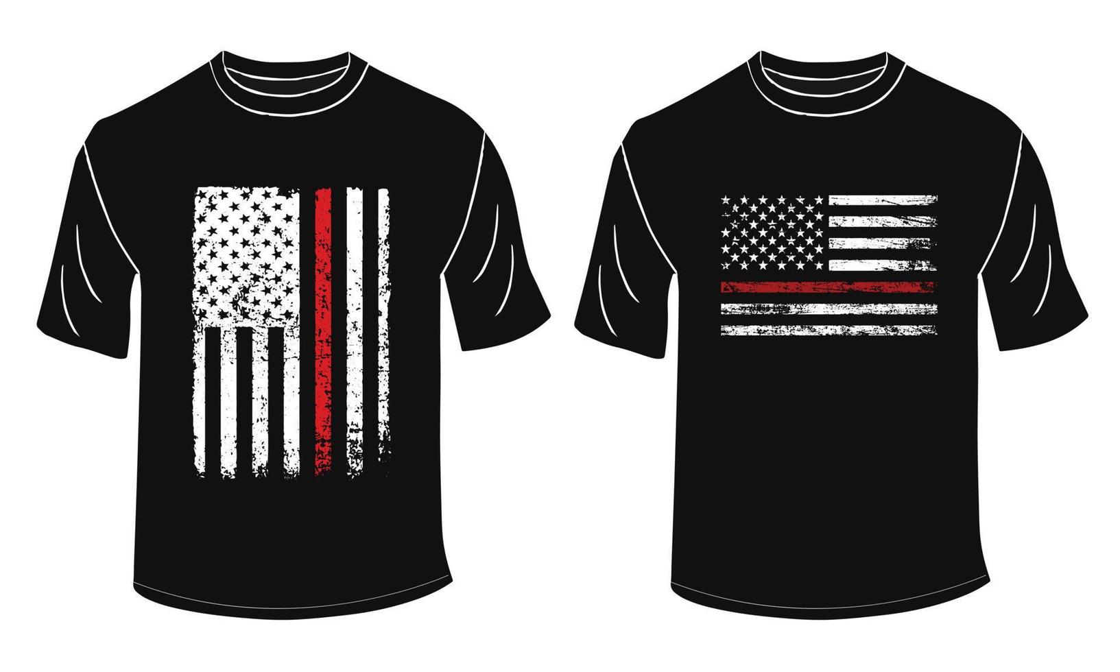 Thin Red Line T Shirt Design vector