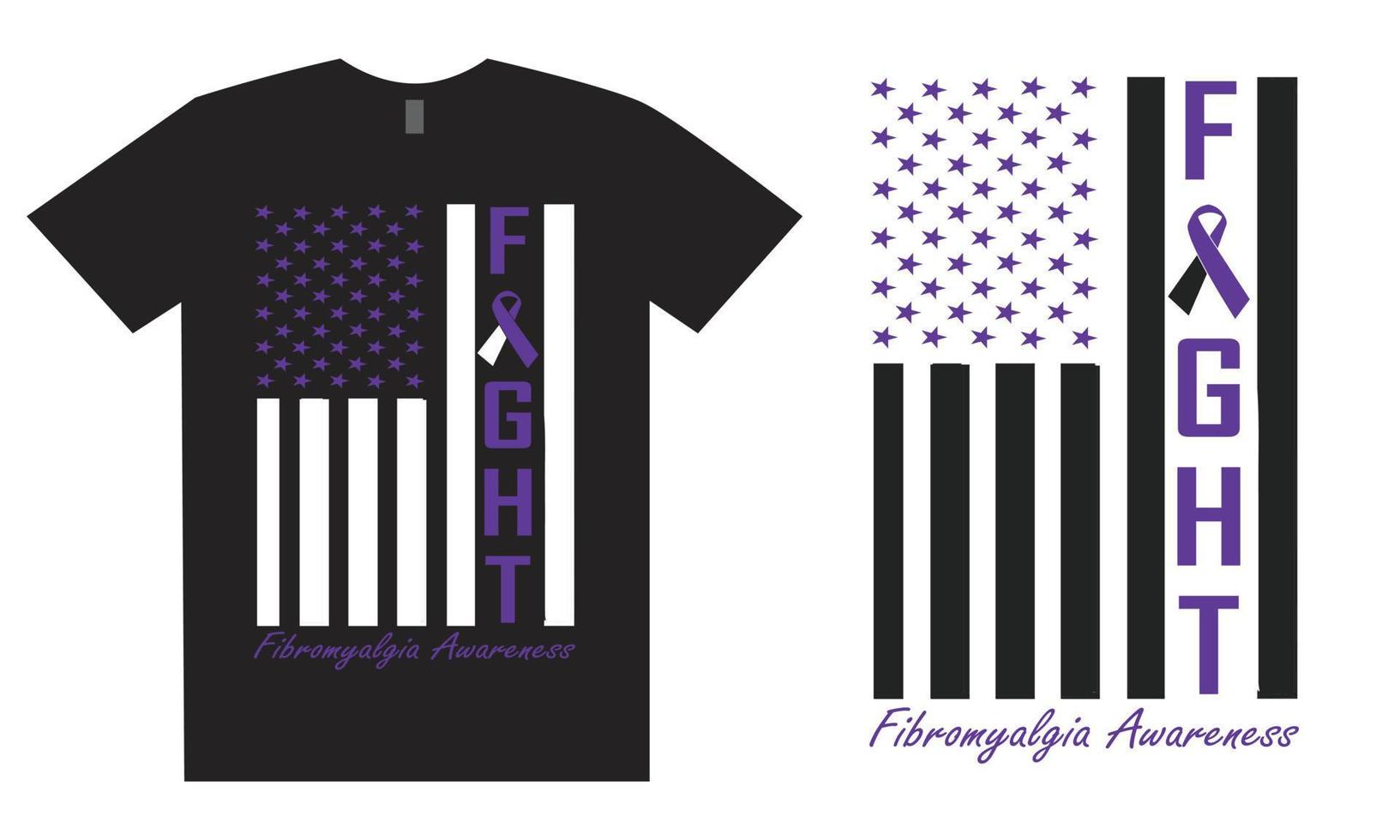 Fight Fibromyalgia Awareness T Shirt Design vector