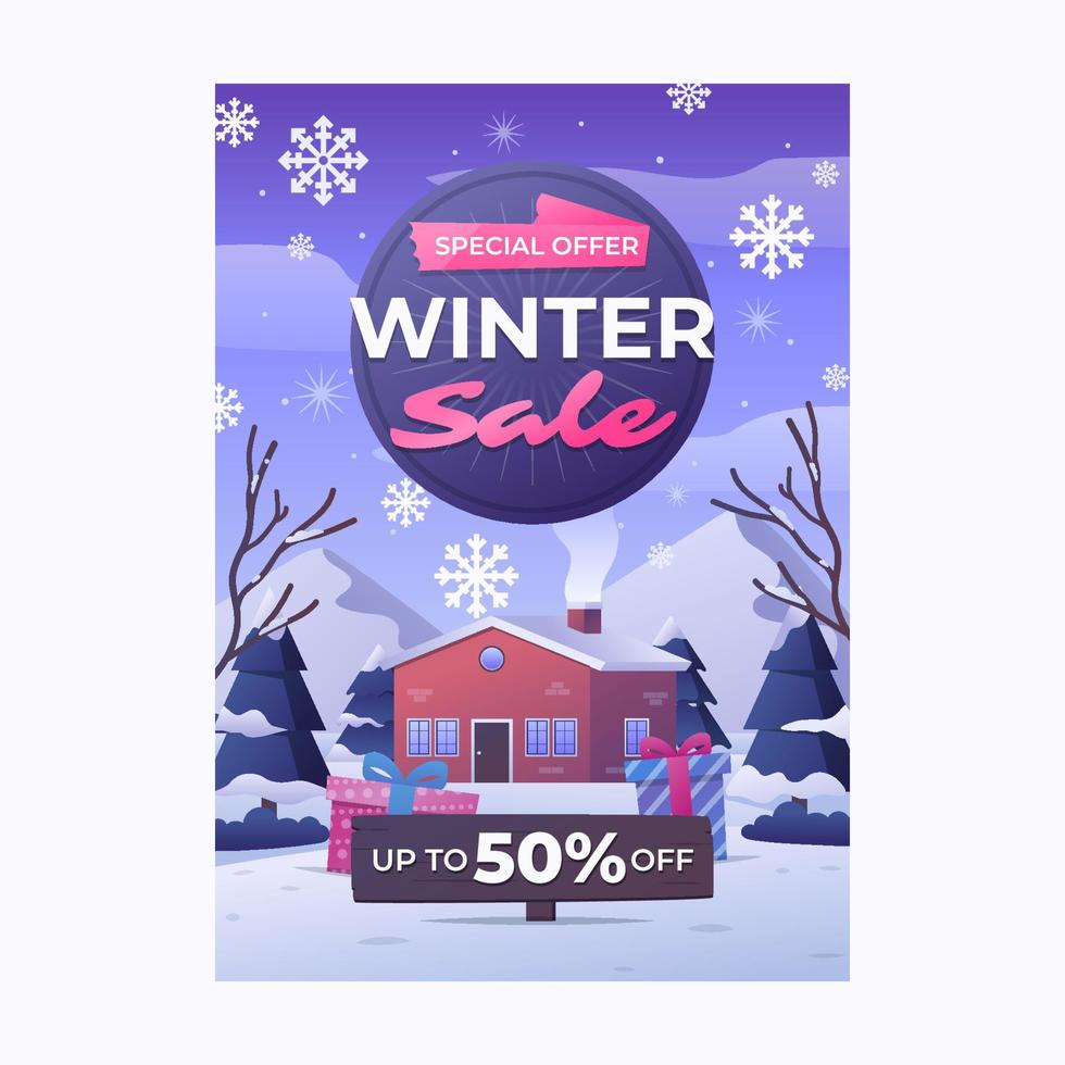 Winter Sale Poster vector