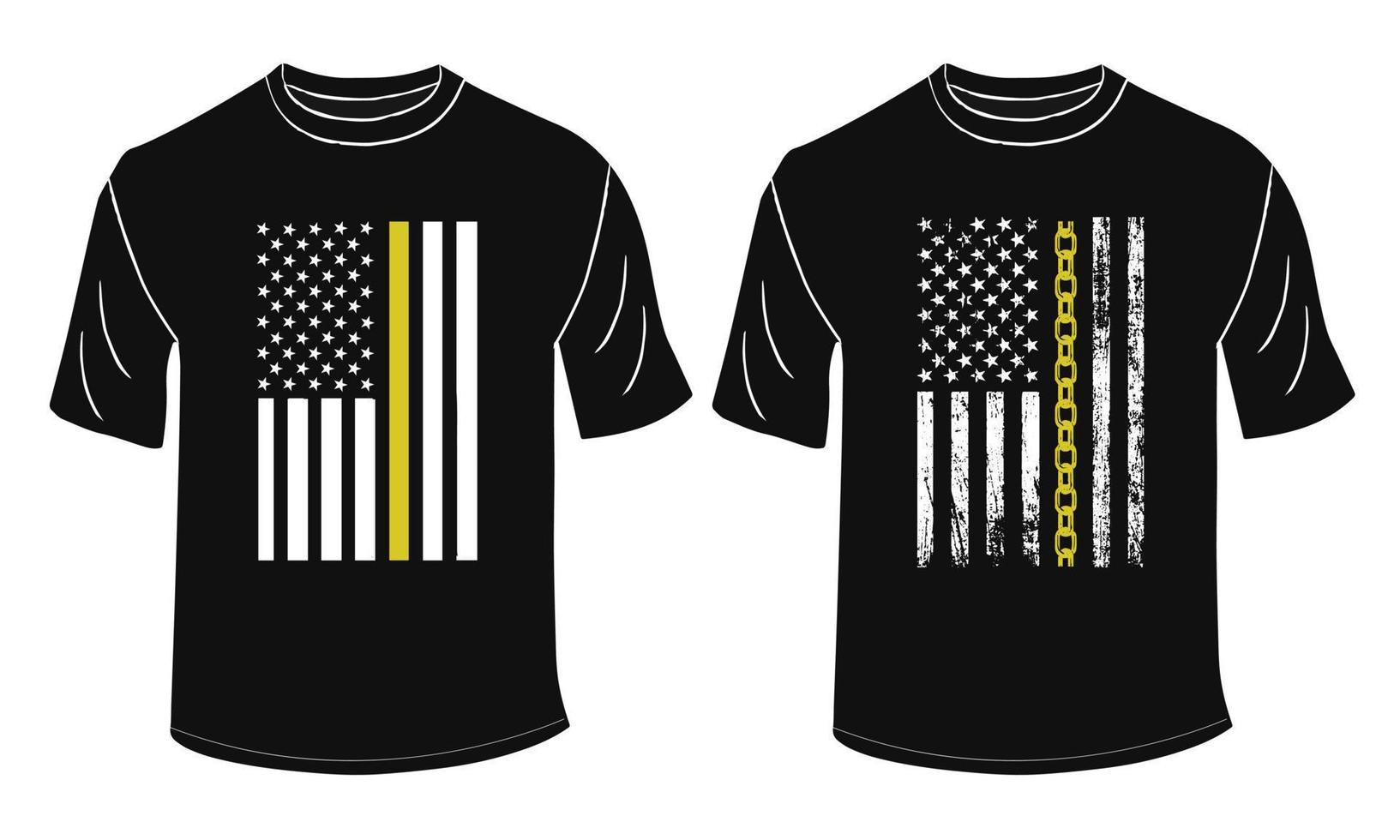 Thin Yellow Line With USA Flag Design vector