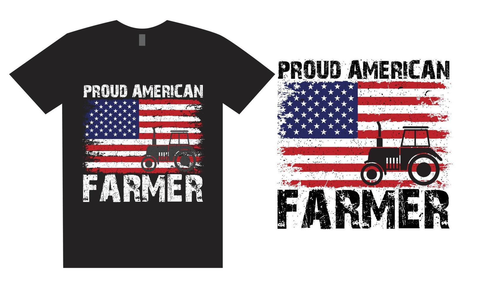Proud American Farmer T Shirt Design vector