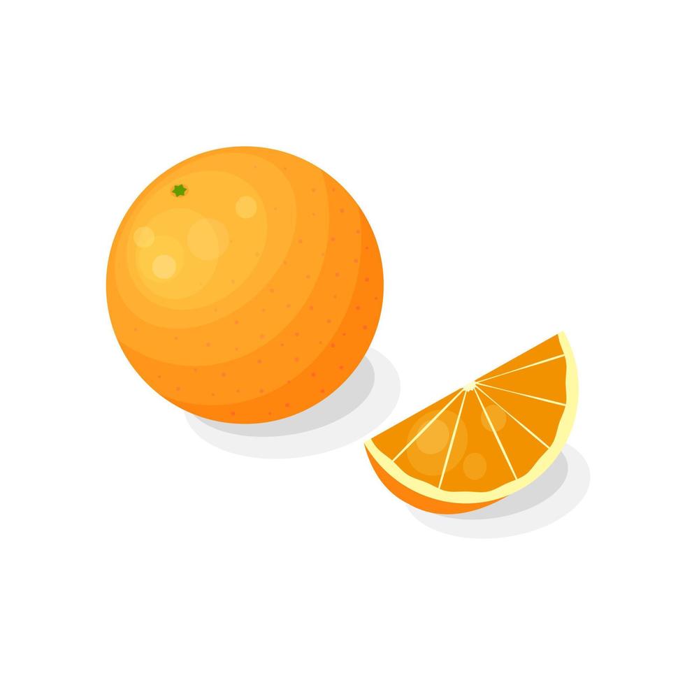 Orange fruit in cartoon style. vector