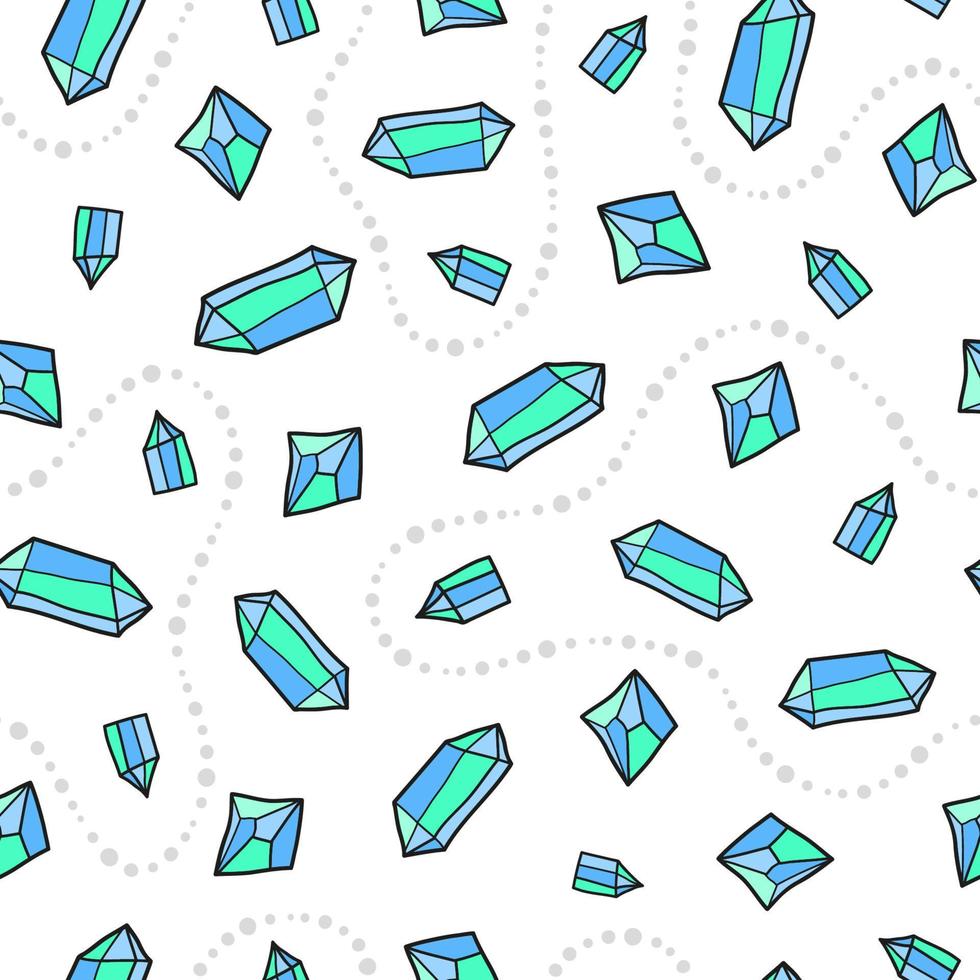 Seamless pattern with crystals. vector