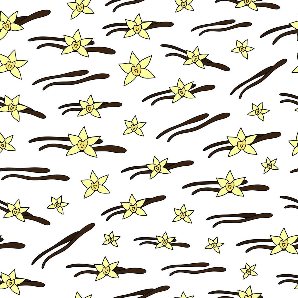 Seamless pattern with vanilla. vector