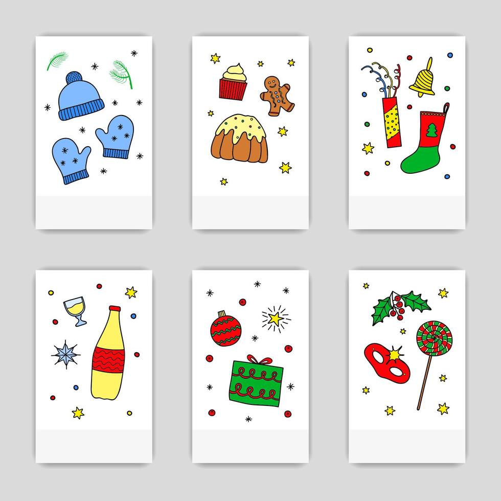 Set of Christmas card templates. vector