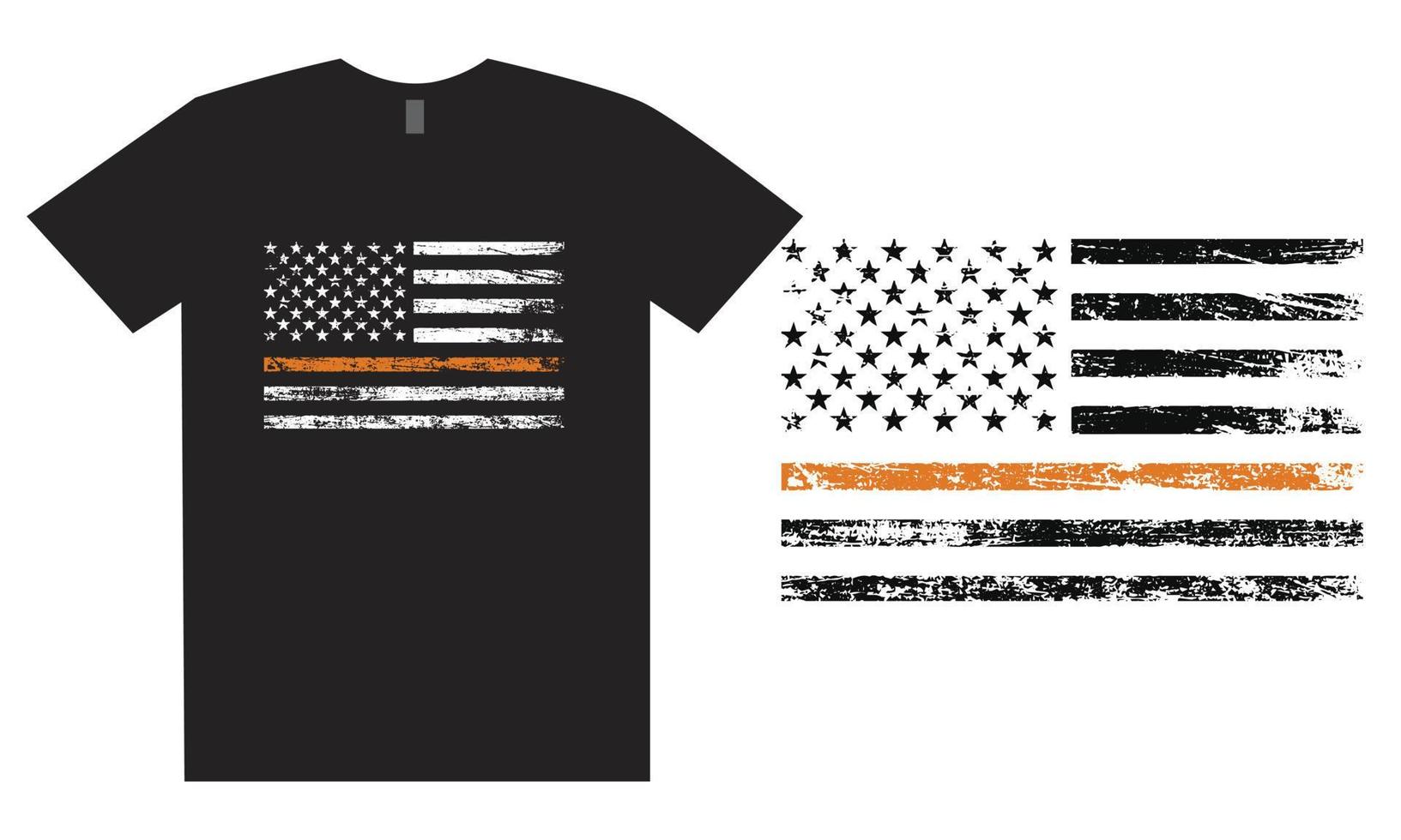 Thin Orange Line T Shirt Design vector