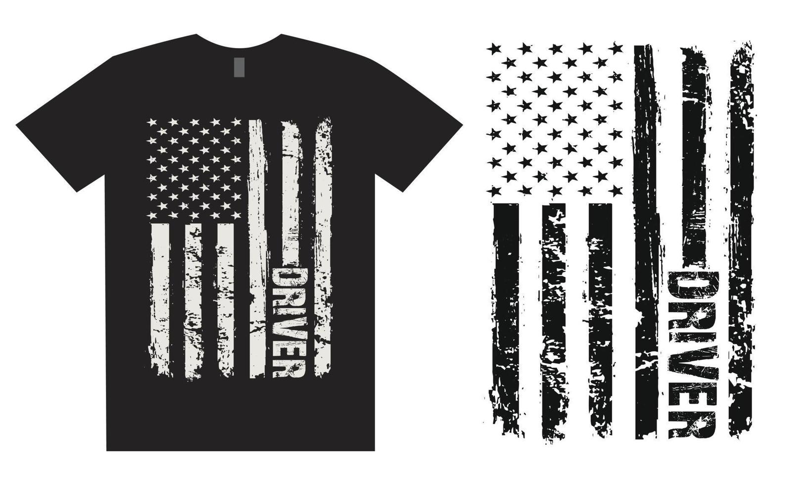 USA Flag Driver T Shirt Design vector