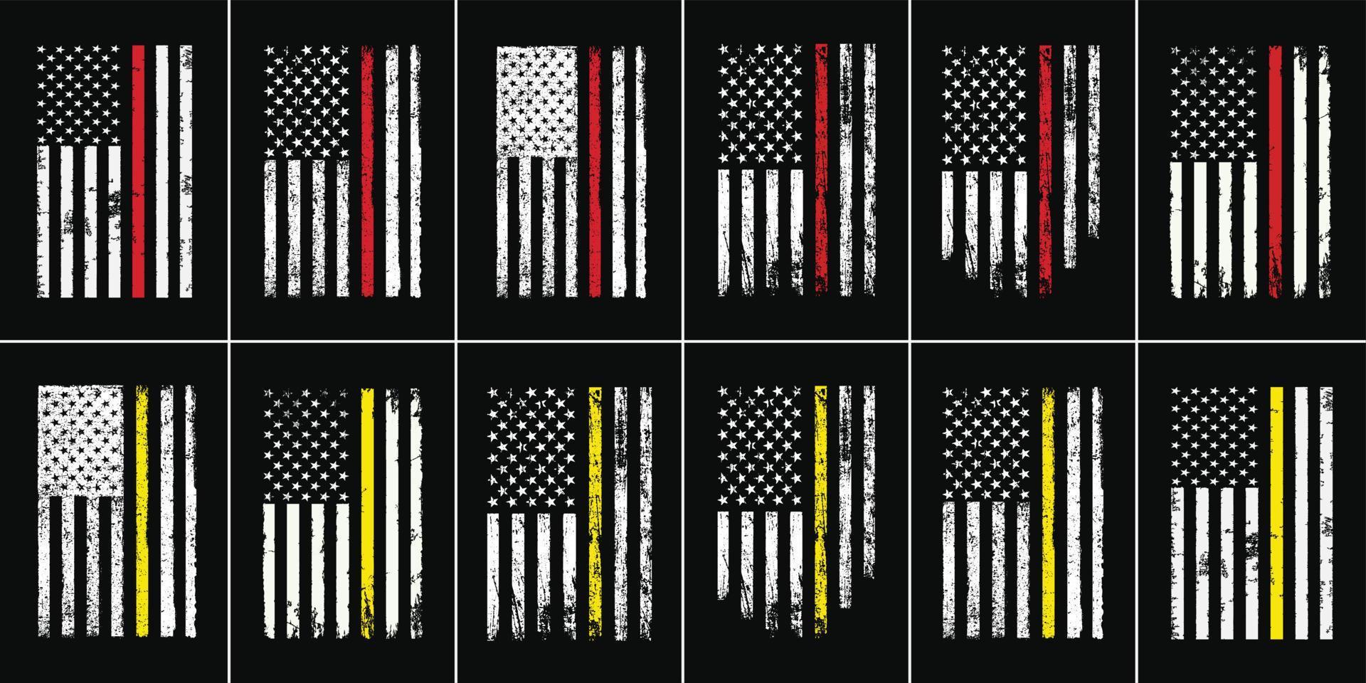 Thin Red And Yellow Line Flag Design vector