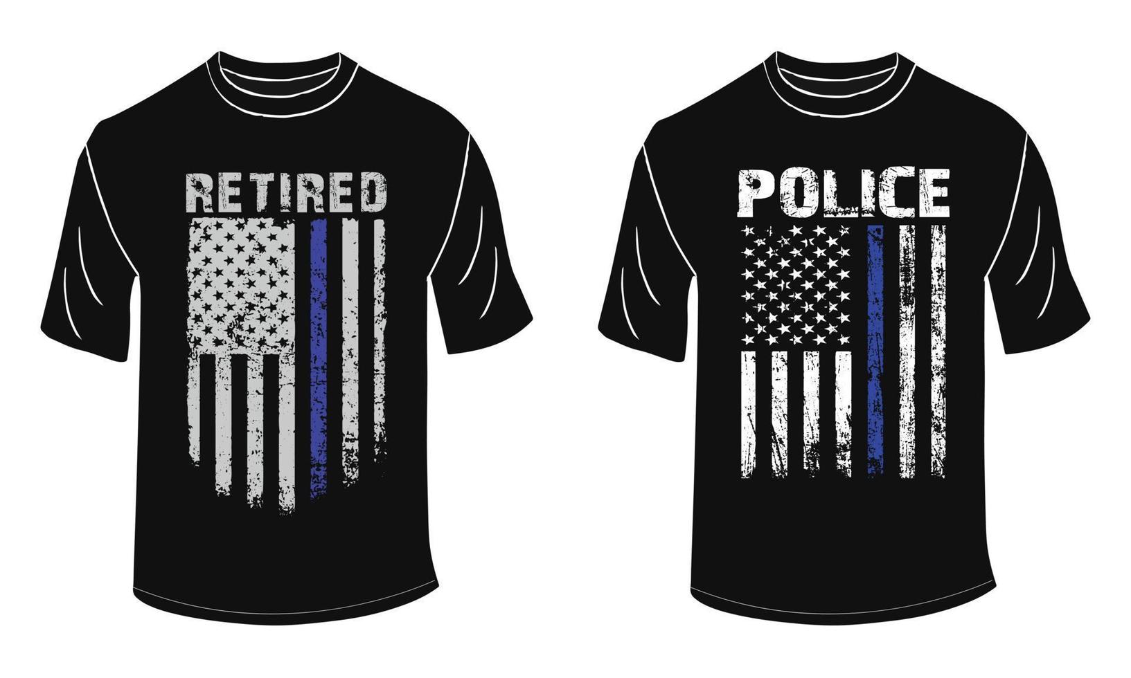 Retired Police Officer T Shirt Design vector