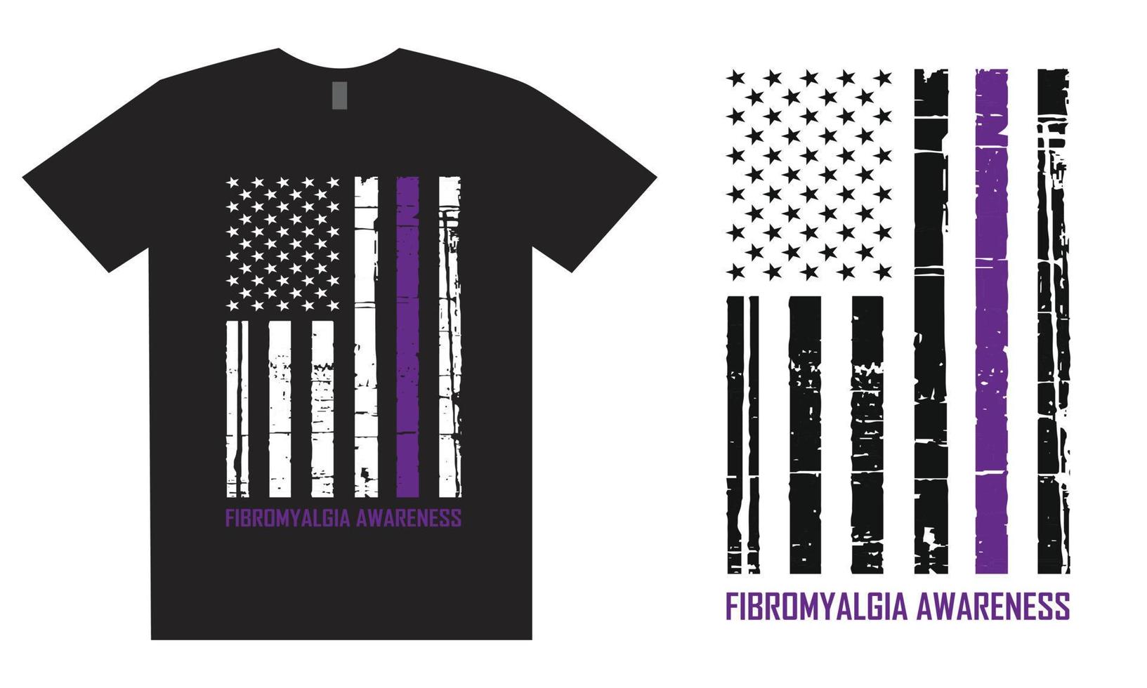 Fibromyalgia Awareness Flag T Shirt Design vector
