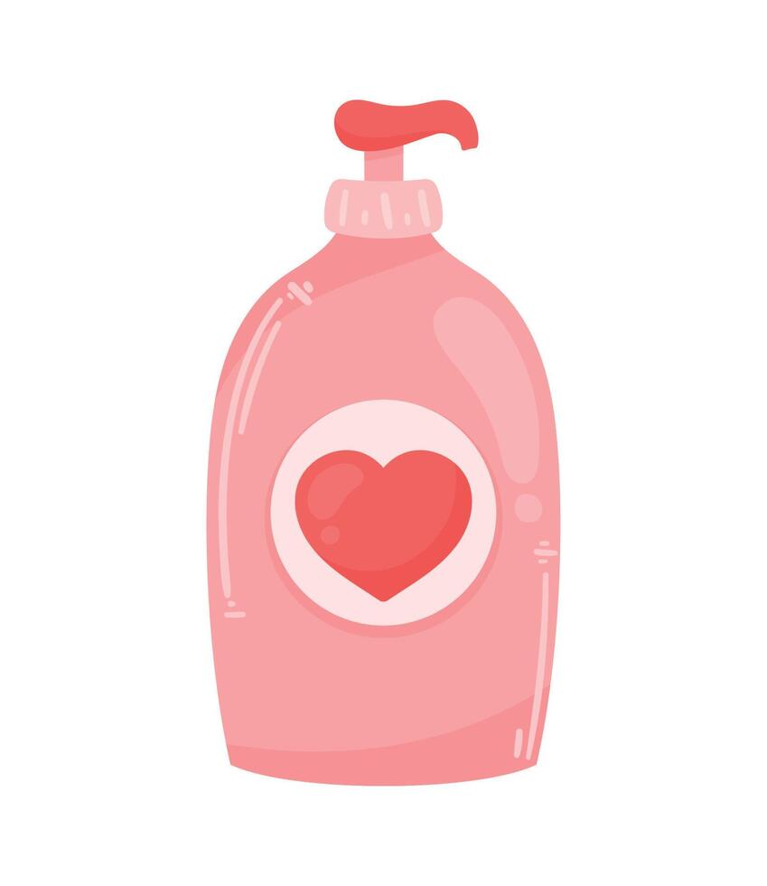 bottle soap with heart vector