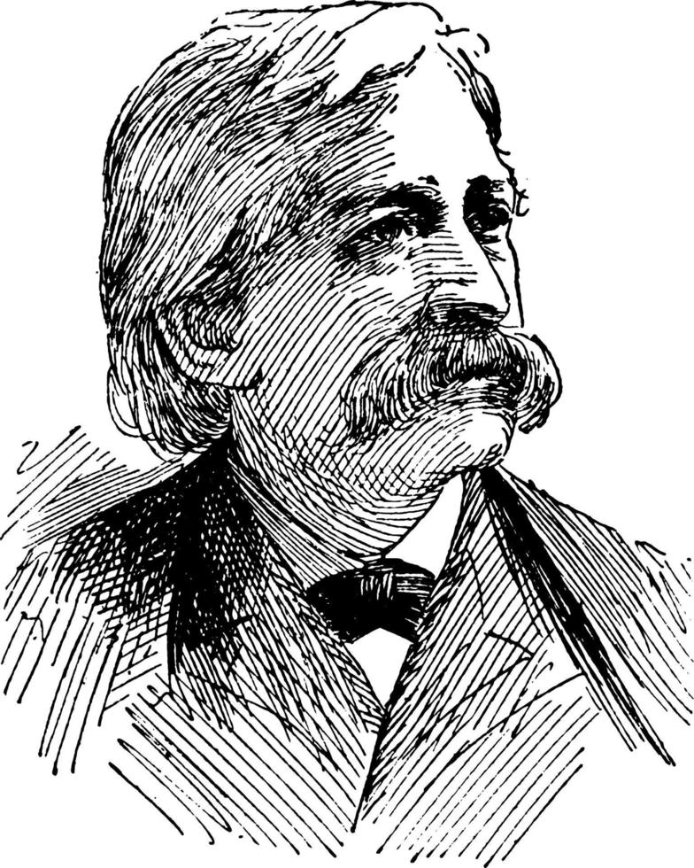 Melville W. Fuller, vintage illustration vector