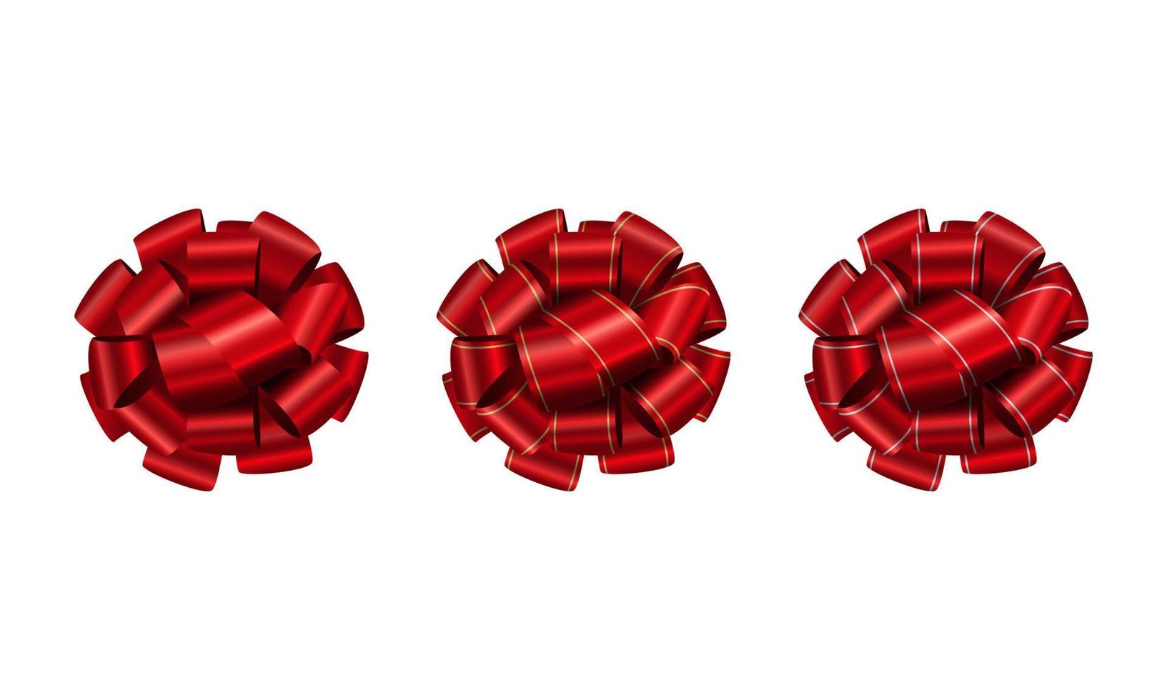 Set of red bows. vector