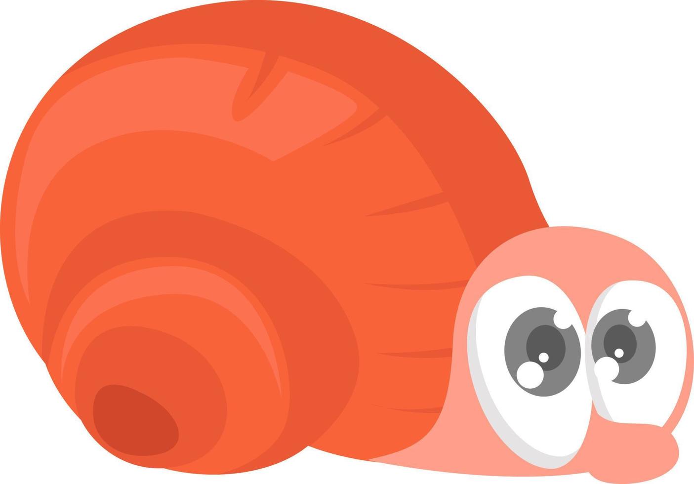 Coward snail, illustration, vector on white background.