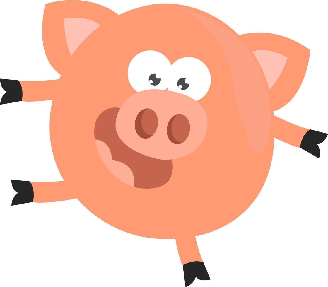 Happy little pig ,illustration,vector on white background vector