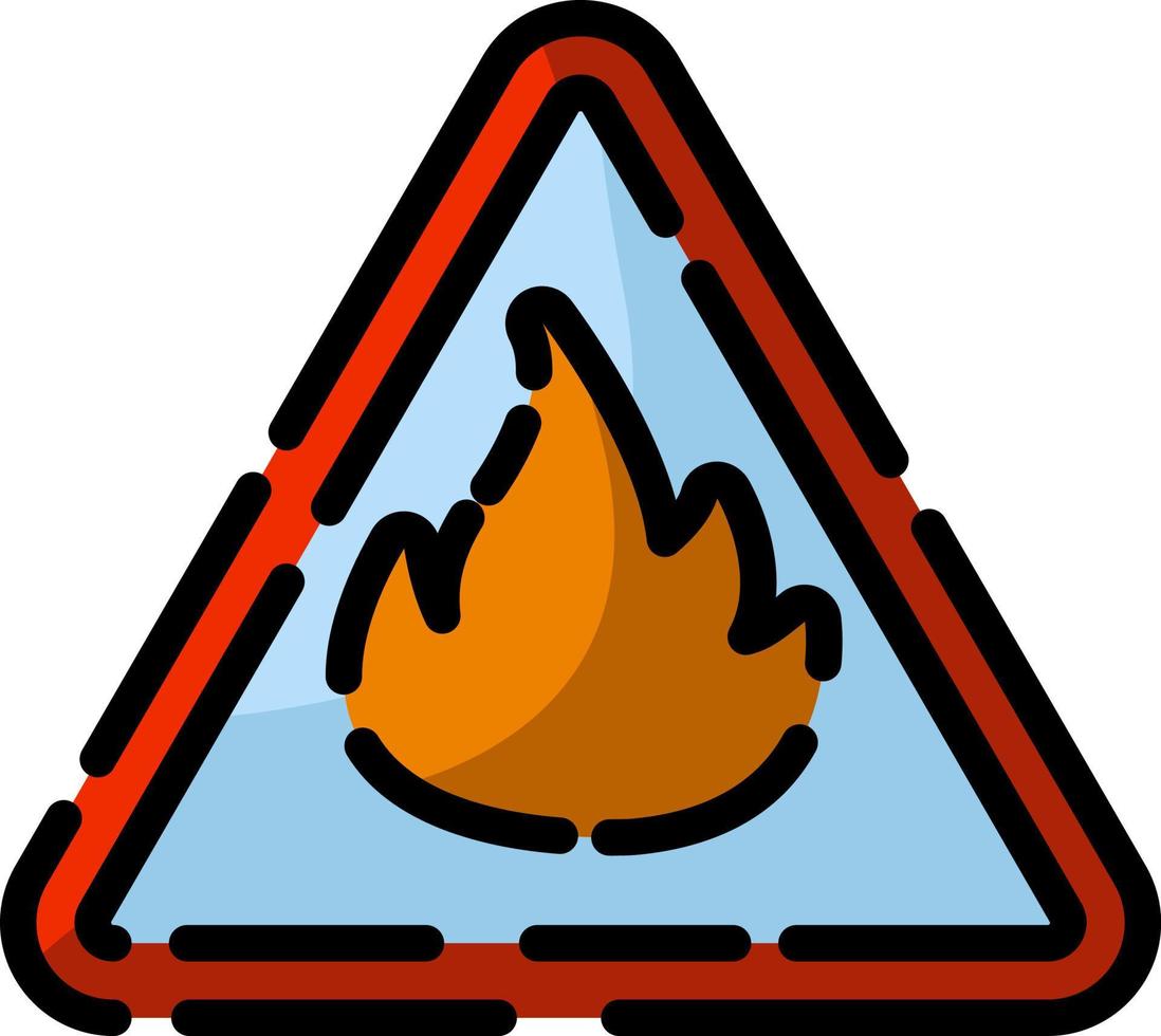 Signo de fuego de bombero, ilustración, vector sobre fondo blanco.