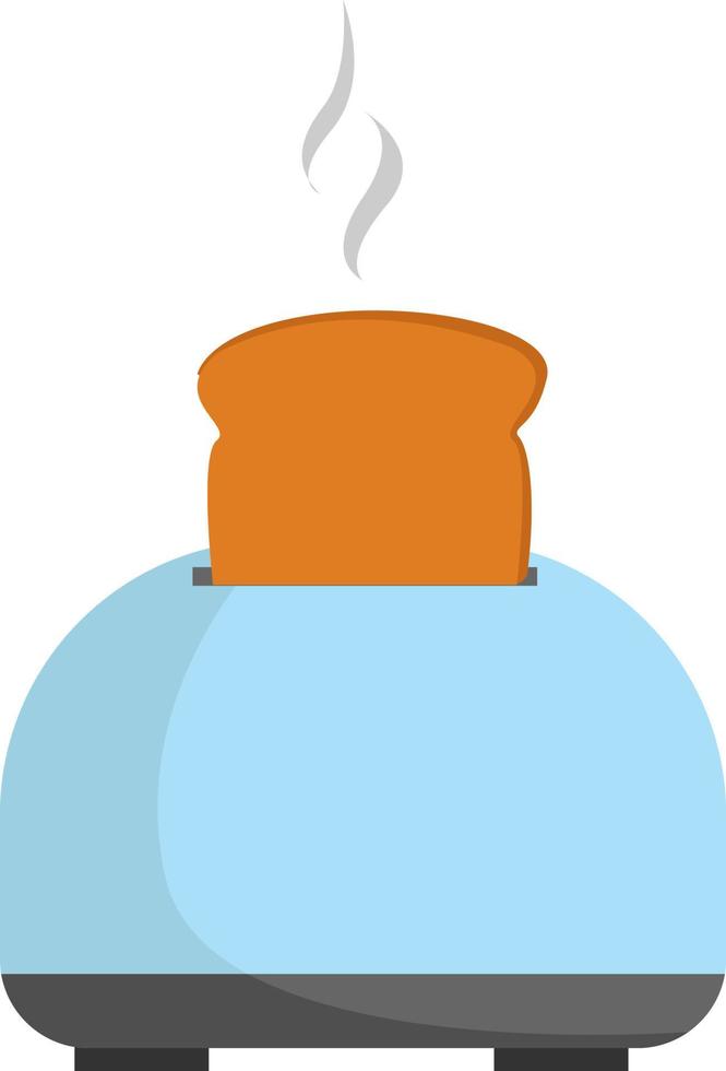 tostadora azul, ilustración, vector sobre fondo blanco.