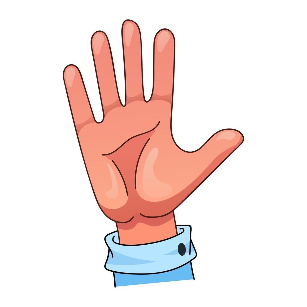 Hand gesture. Cartoon style. Vector isolated on white background
