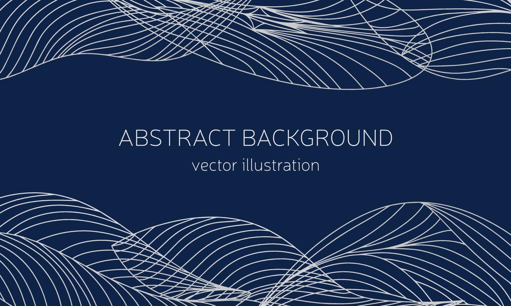 Abstract vector illustration for premium or luxury brand with hand draw silver elements on dark blue background.