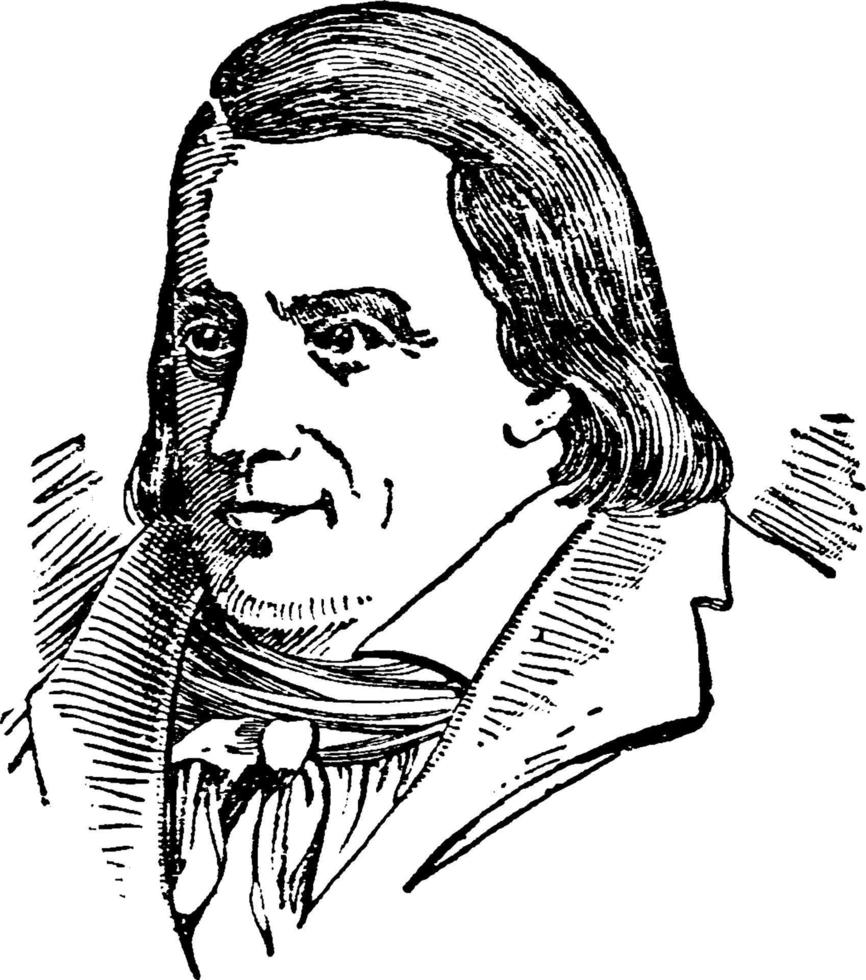 Johann Heinrich Pestalozzi, vintage illustration vector