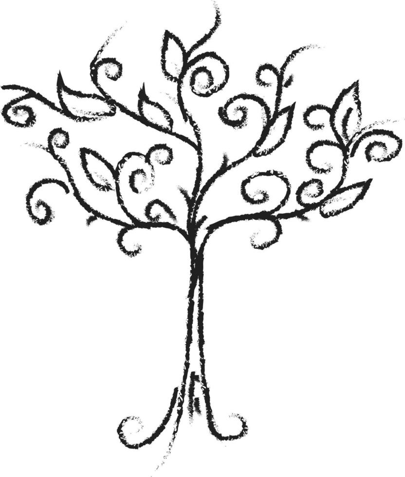 Decorative tree, illustration, vector on white background.