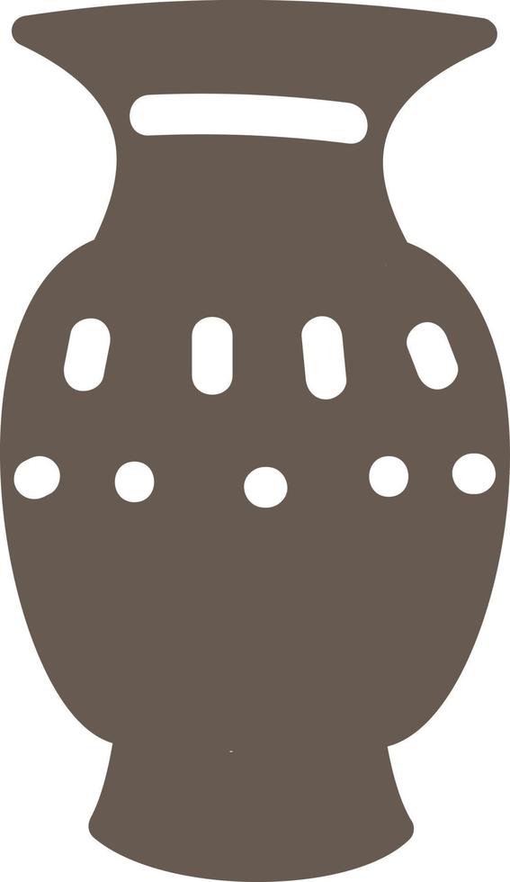 Brown home flower vase, illustration, vector on a white background.