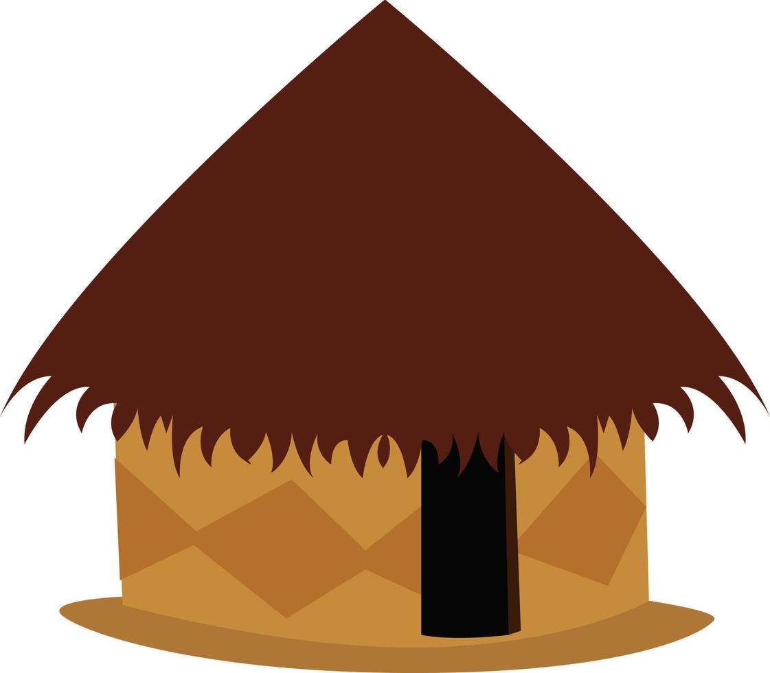 Small hut, illustration, vector on white background.
