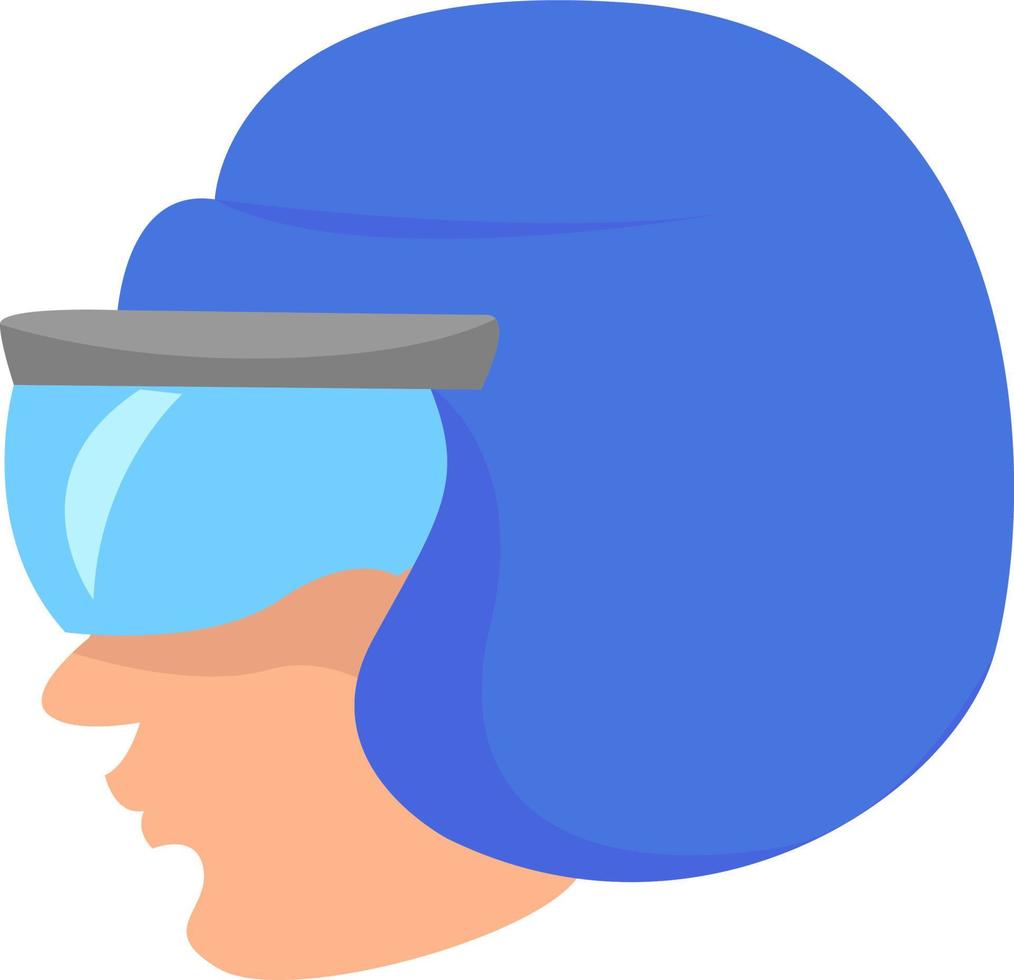 Blue helmet, illustration, vector on white background.