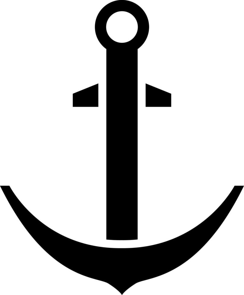 Black anchor, illustration, vector on a white background