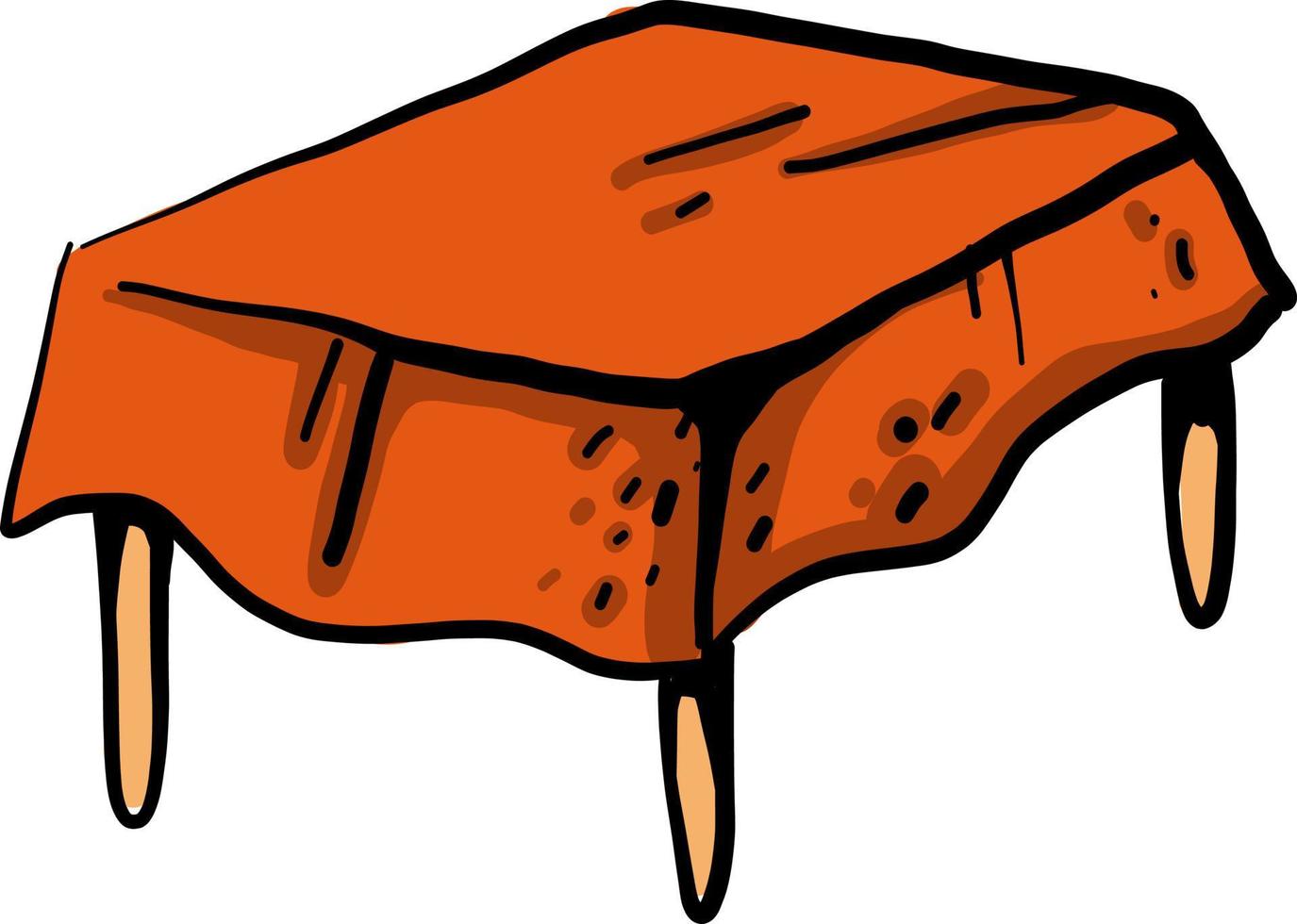 Orange table, illustration, vector on white background