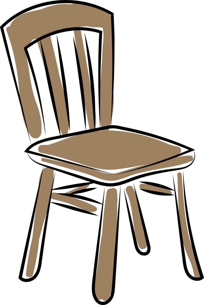 Old wooden chair, illustration, vector on white background.