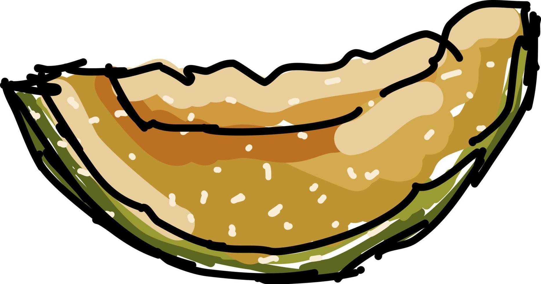 Pieza de melón, ilustración, vector sobre fondo blanco.