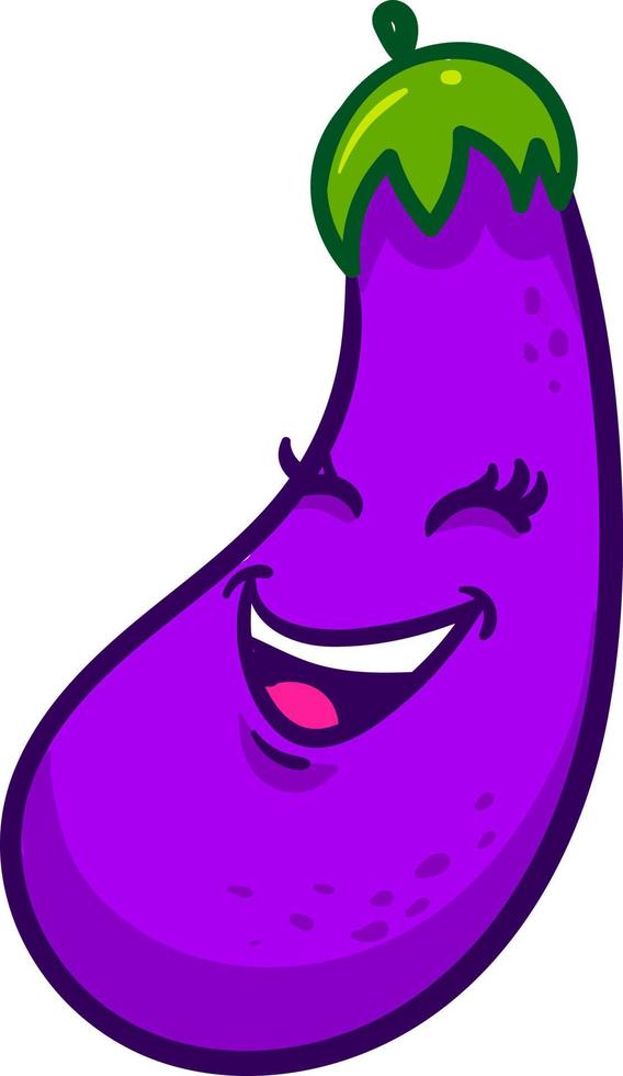 Big eggplant, illustration, vector on white background