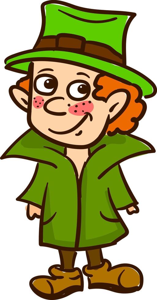 Happy Irishman with hat , illustration, vector on white background