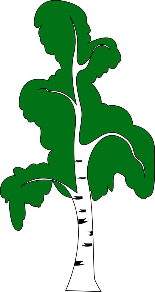 árbol verde, ilustración, vector sobre fondo blanco.