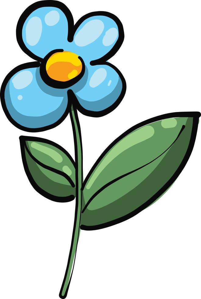 Blue flower, illustration, vector on a white background.