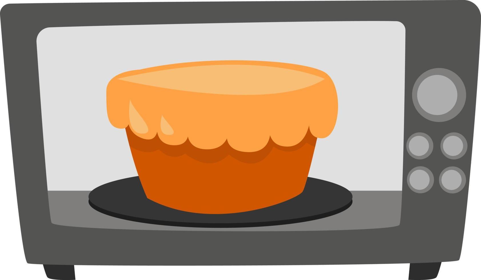 Cake in the oven ,illustration,vector on white background vector