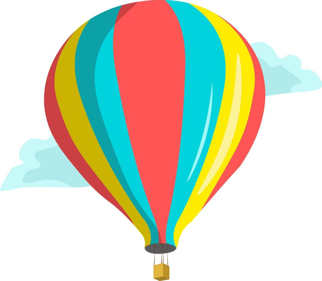 Hot air balloon, illustration, vector on white background