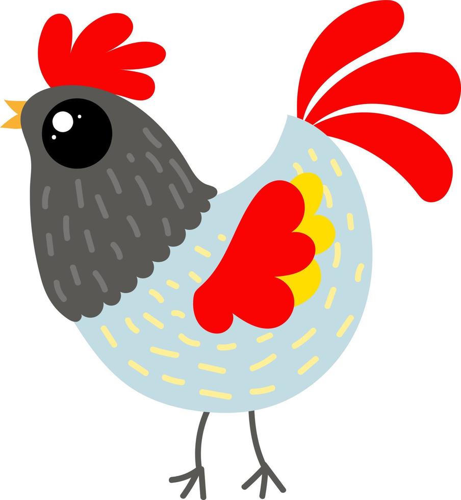 Rooster, illustration, vector on white background.